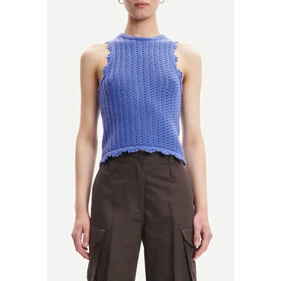 NWT SAMSOE SAMSOE Josie Top - Knit Sleeveless Sweater Scalloped - Picture 1 of 9